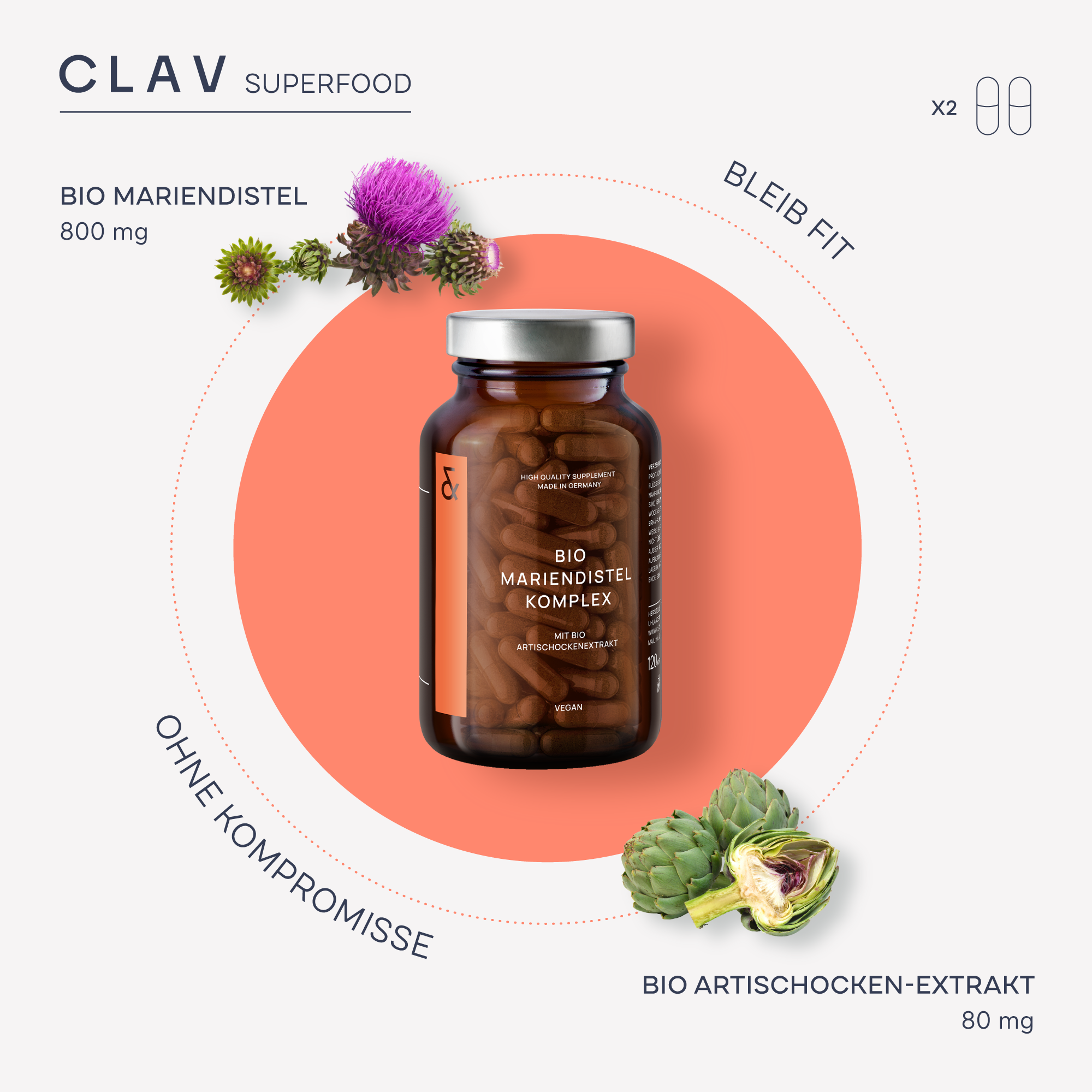 CLAV - Venta al por mayor Suplementos/vitaminas para beber - BIO Cardo Mariano Complejo Alta Dosis3