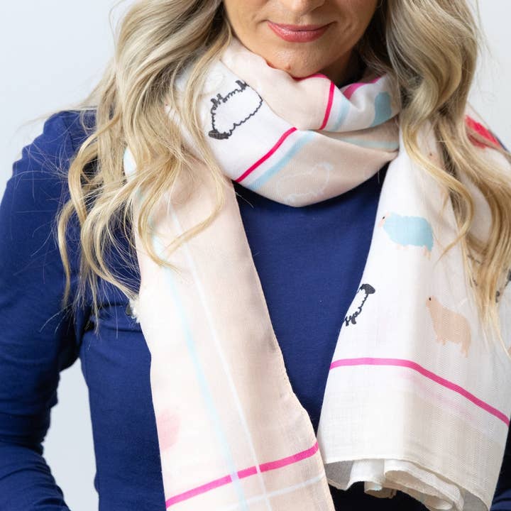 Hairy Coo – wholesale Scarf – Women's – Woolly Ewe Scarf - Pebble1