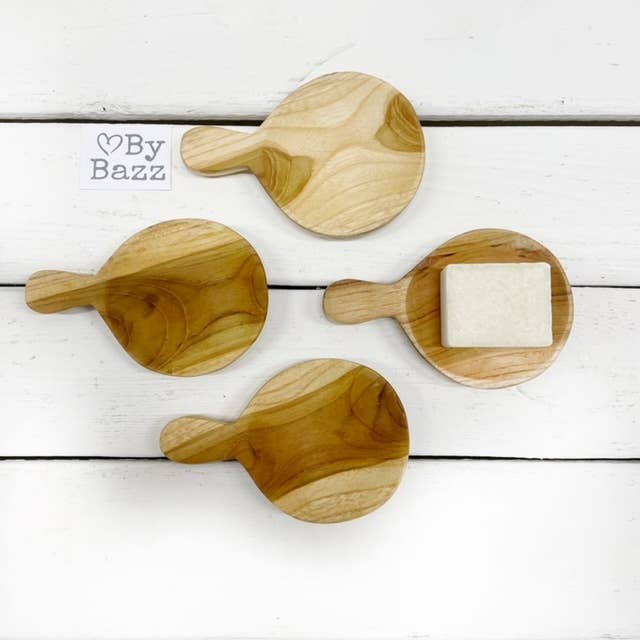 ByBazz - Wholesale Dienblad - Houten schaaltjes met steel, veelzijdig te gebruiken3