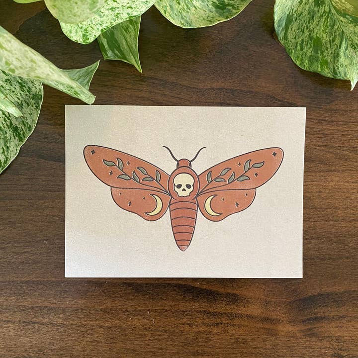 Sleepy Orange Goods - Wholesale Art Print - Death Head Moth Art Print