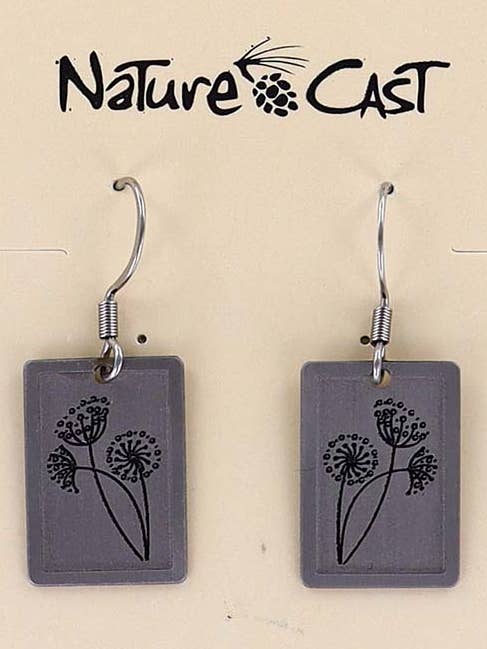 12458 Earring Dangle Dandelion Disc for wholesale by Nature Cast