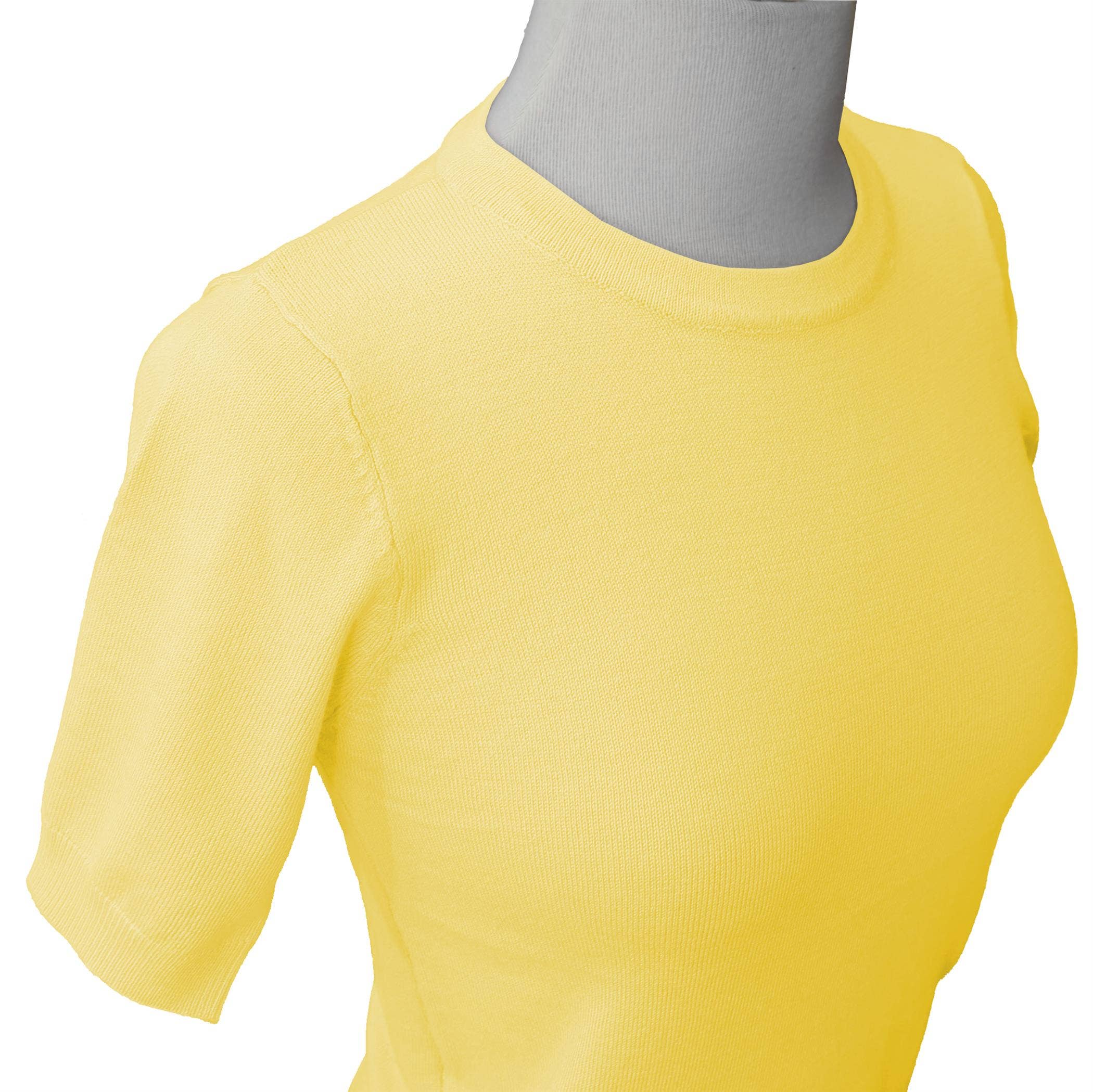 Mak – Engroshandel Strikket top - Dame – Halv-ærmet Crewneck Letvægts blød pullover Tee MK3664Y73