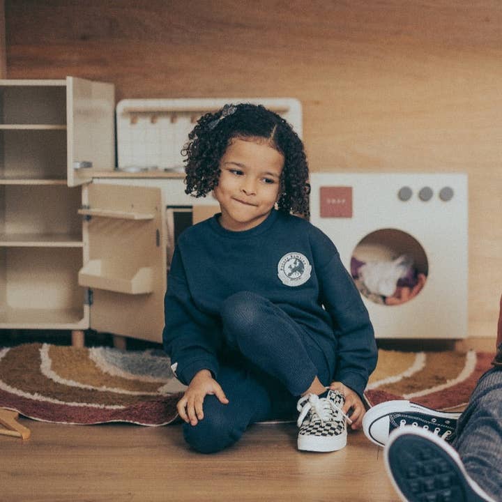 Organic Cotton Patch Sweater Charcoal for wholesale by Futuro Bambino