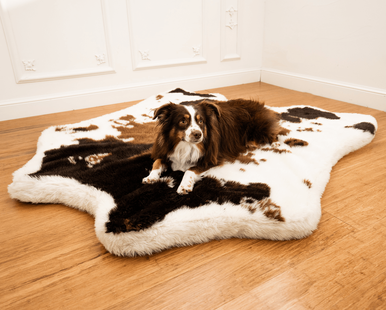 Paw Brands - Wholesale Pet Bed - Dog - PupRug™ Animal Print Memory Foam Dog Bed - Brown Faux Cowhide11