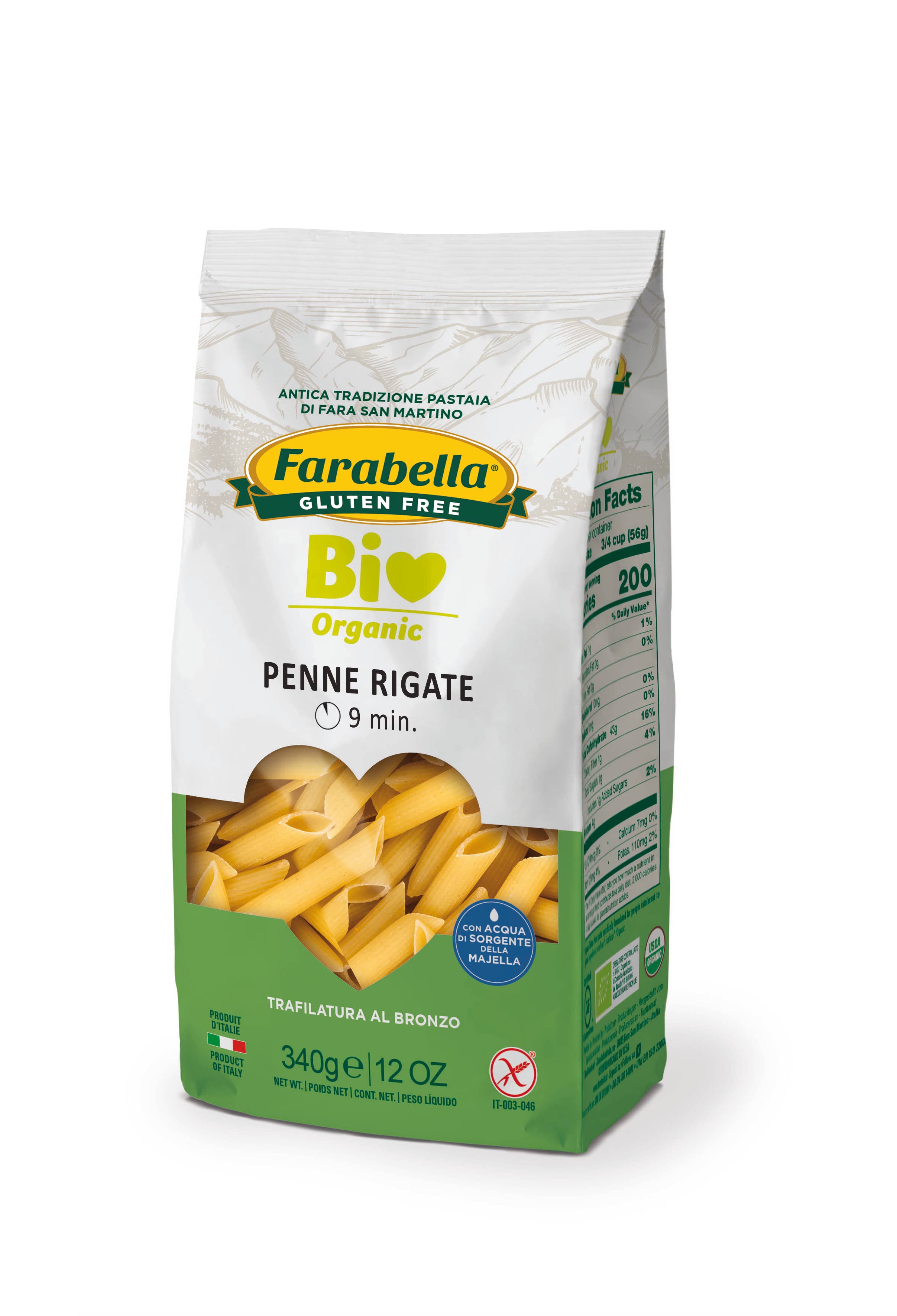 Farabella - Wholesale Pasta - Gluten-Free Organic Pens 340G X 120