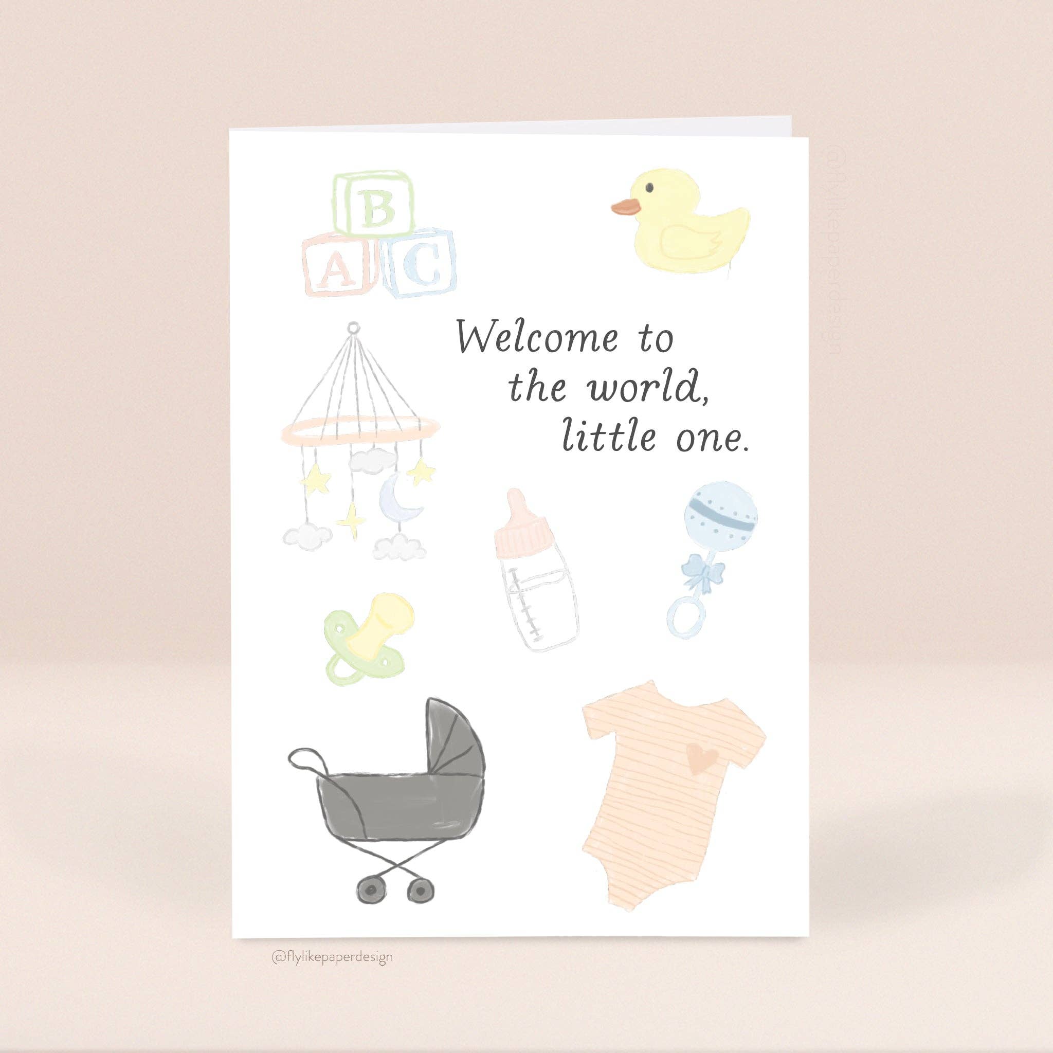Fly Like Paper Design - Wholesale Baby Card - Welcome Little One Baby Card2