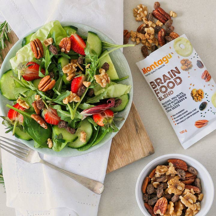 Mahdina - Venta al por mayor Mezclas de frutos secos - Montagu: Mezcla de alimentos para el cerebro, con alto contenido de omega 3 (10 x 100 g)3