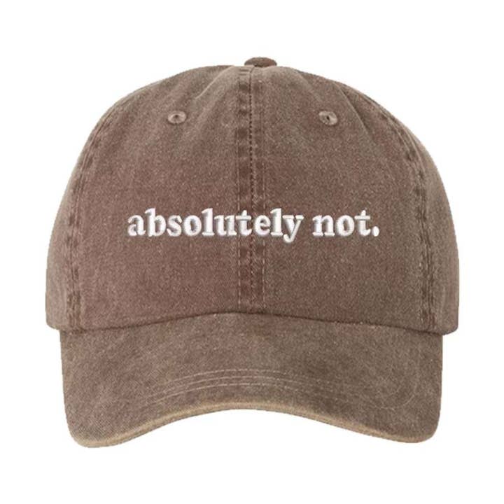 Absolutely Not. Washed Baseball Hat for wholesale by DSY Lifestyle