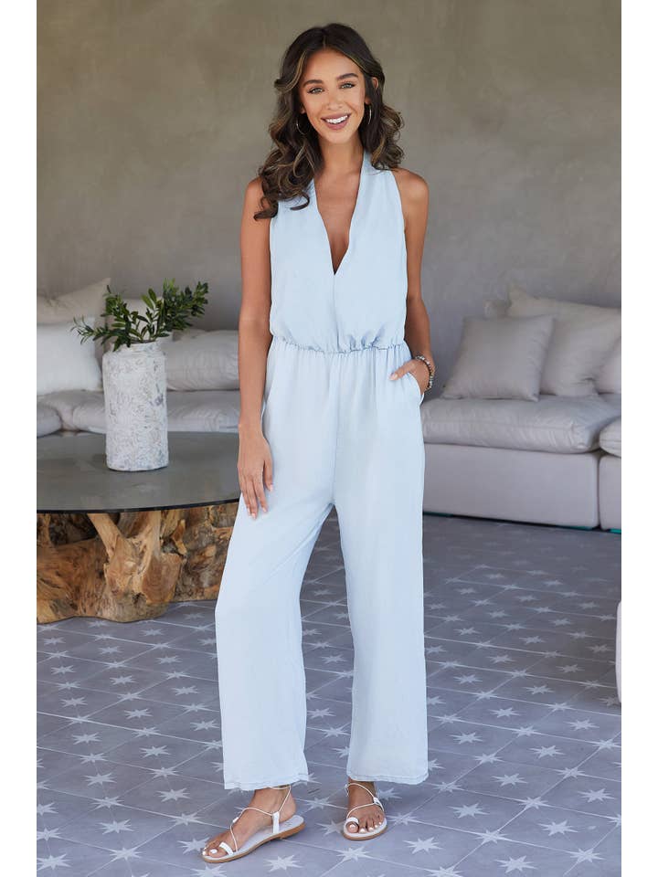 MILIO MILANO - Wholesale Jumpsuit - Women's - TENCEL HALTER NECK JUMPSUIT (68202)