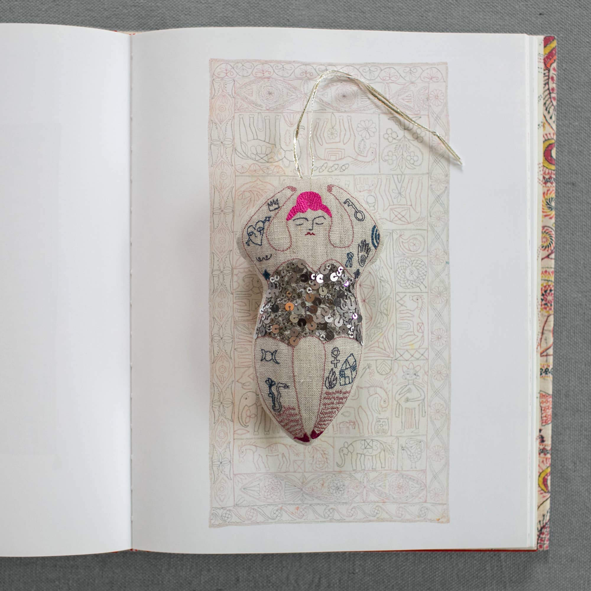 Skippy Cotton - Wholesale Ornament - Tattooed Strong Lady - Cotton-filled Ornament, Token2