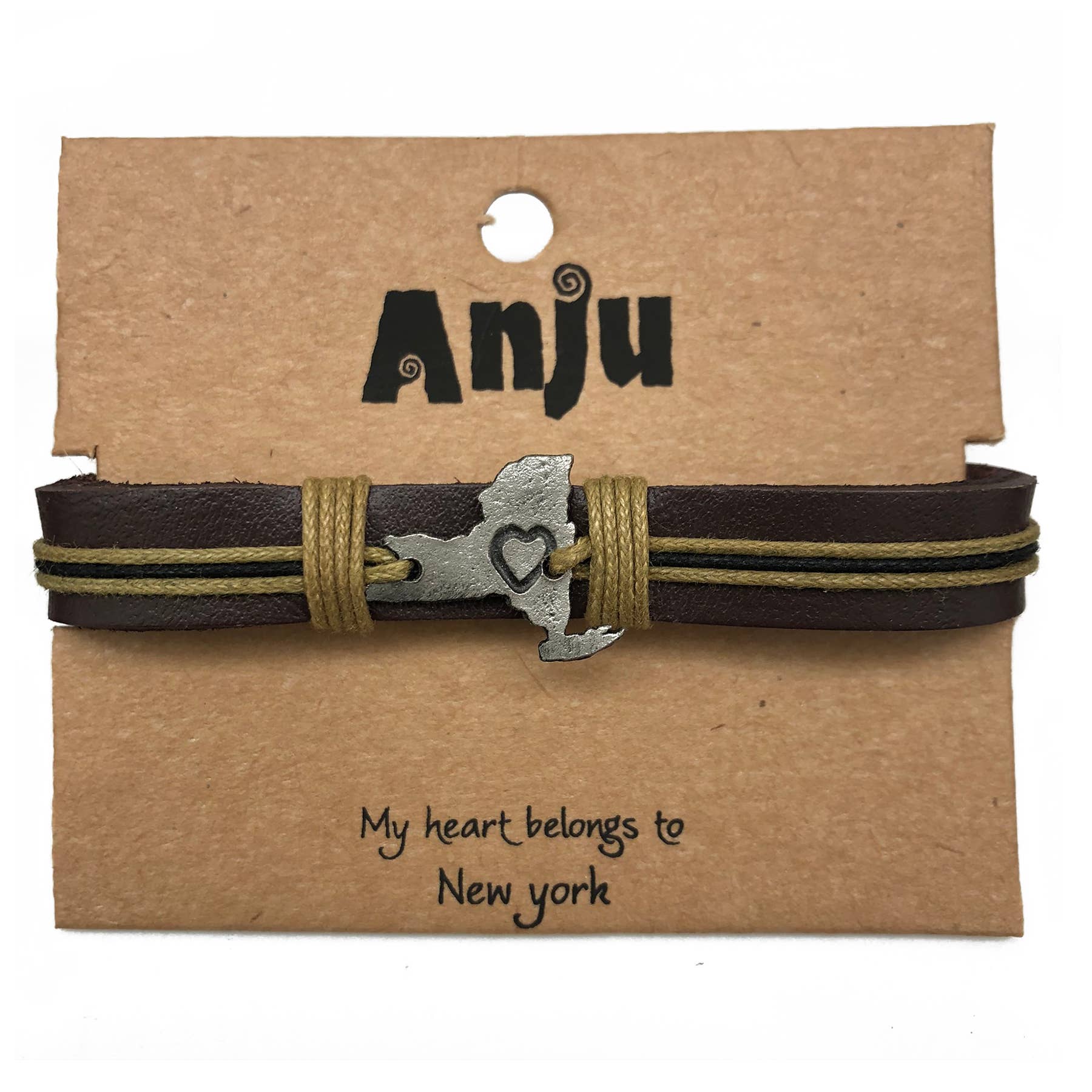 Anju Jewelry – Großhandel Armband mit Charms/Anhängern – Home State Schmuck - Zinn Lederarmband23