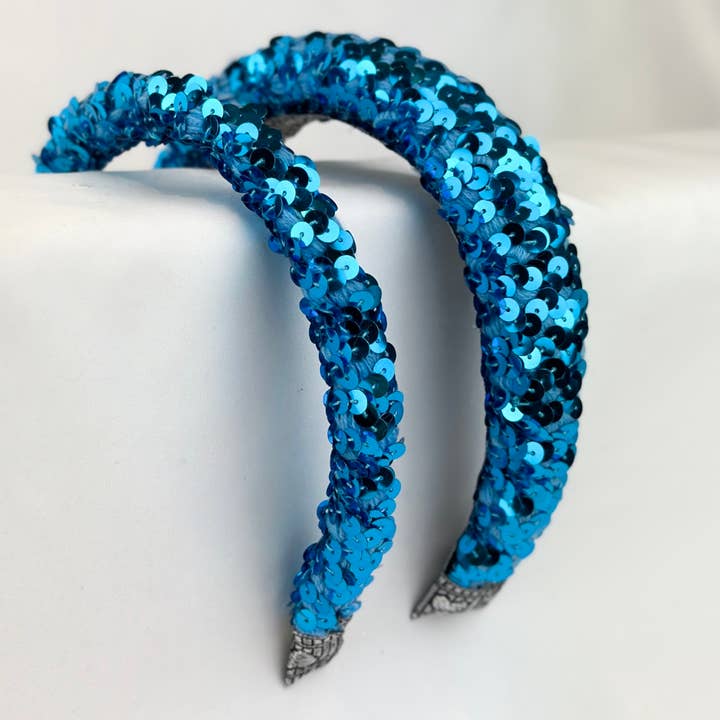 Lila Blue Sequin Headband for wholesale by Lila Boutique