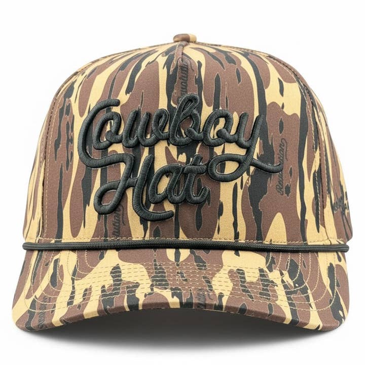 Atakapa Camo - Swampland Script “Cowboy Hat” for wholesale by Cowboy Revolution Apparel Co.