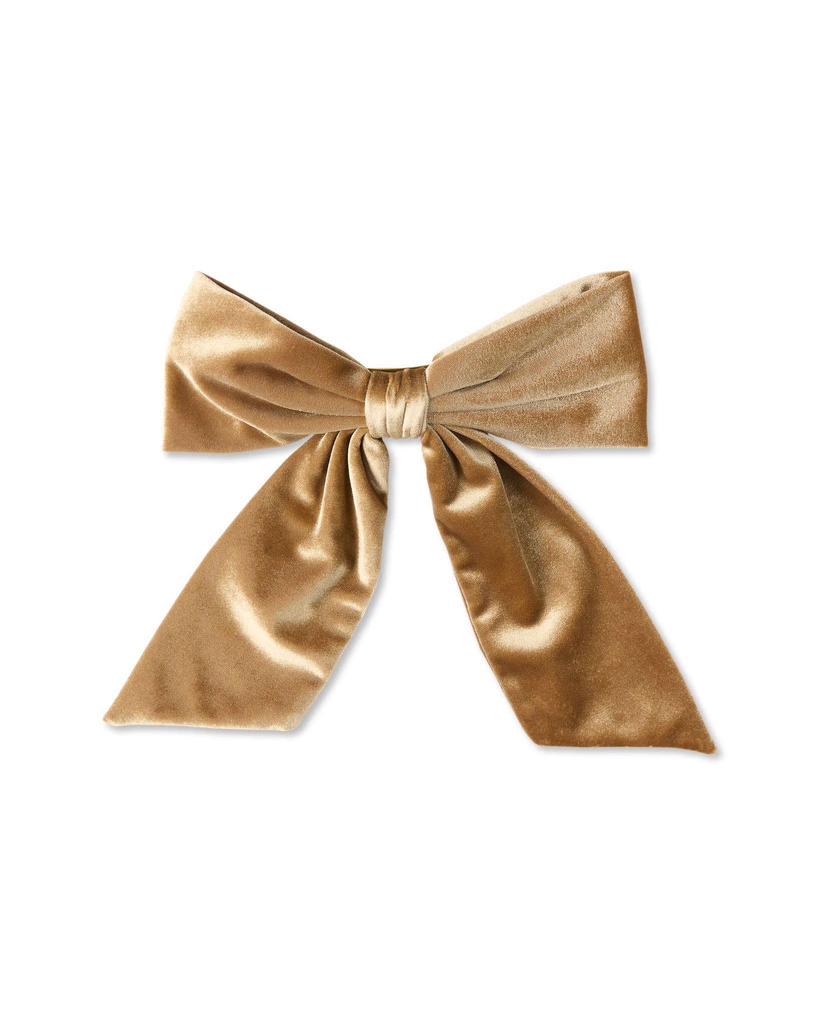 CHALK - Wholesale Hair Clip - Women's - Bury Velvet Large Bow Hair Clip | Champagne0