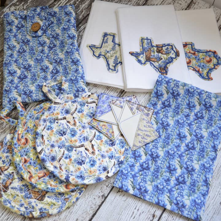 SewMuchMoreStore - Wholesale Tea Towel - TX - Blue Bonnet Collection16