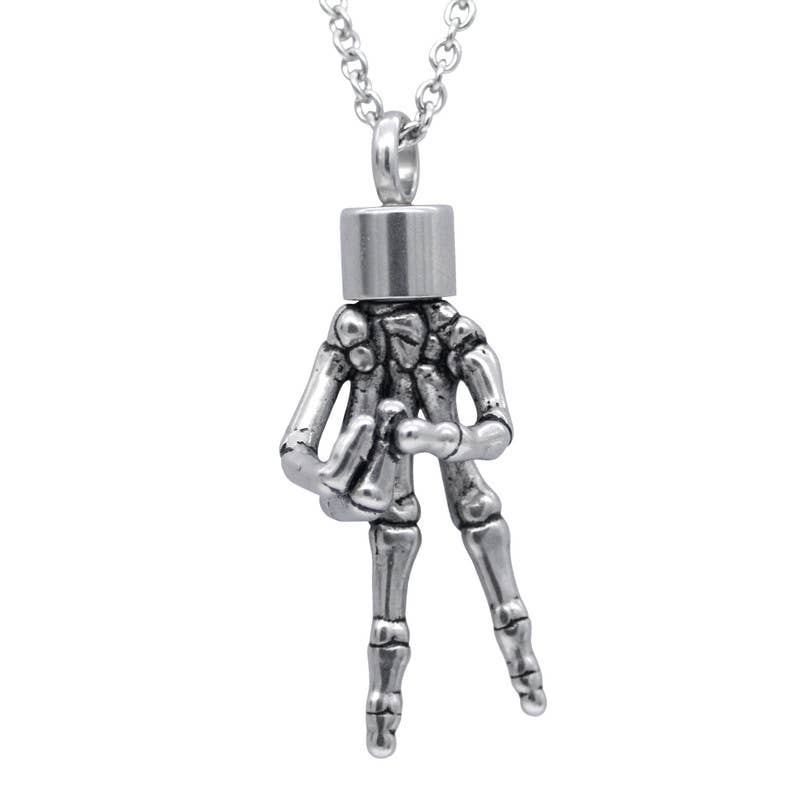 Controse – wholesale Pendant/charm necklace – Undying Peace Skeleton Hand Necklace With Magnetic Ornament2
