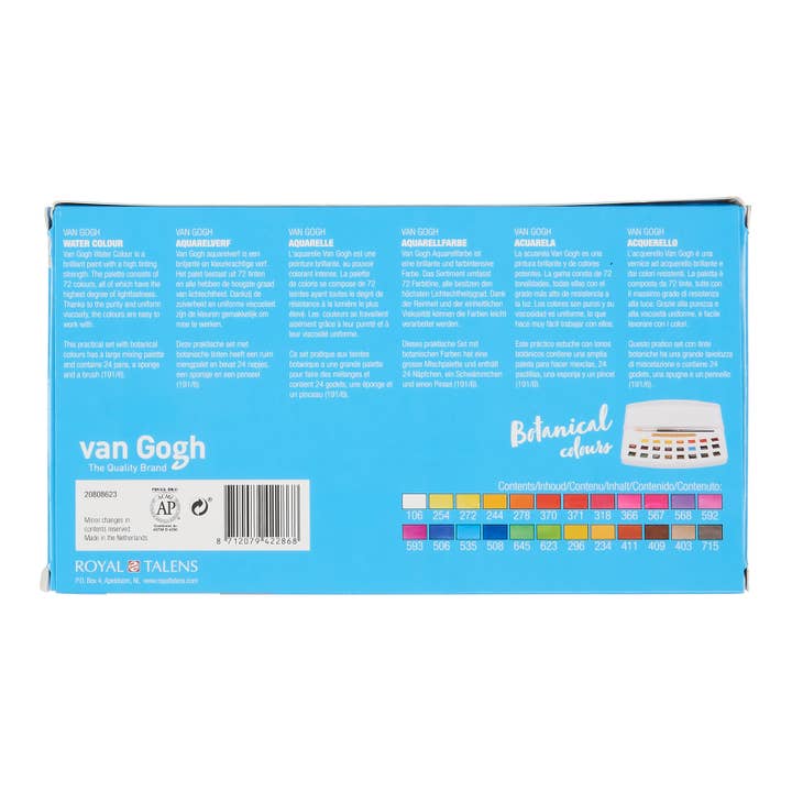 Royal Talens North America - Wholesale Watercolor Paint - Van Gogh Watercolor Pocket Box Botanical Selection - 24 Pans