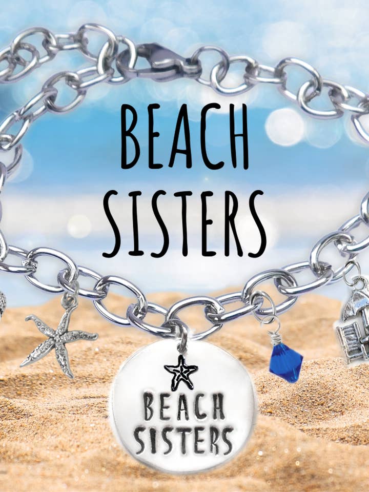 Beach Sisters Skinny Caps Font armbånd for engroshandel hos The Sassy Apple