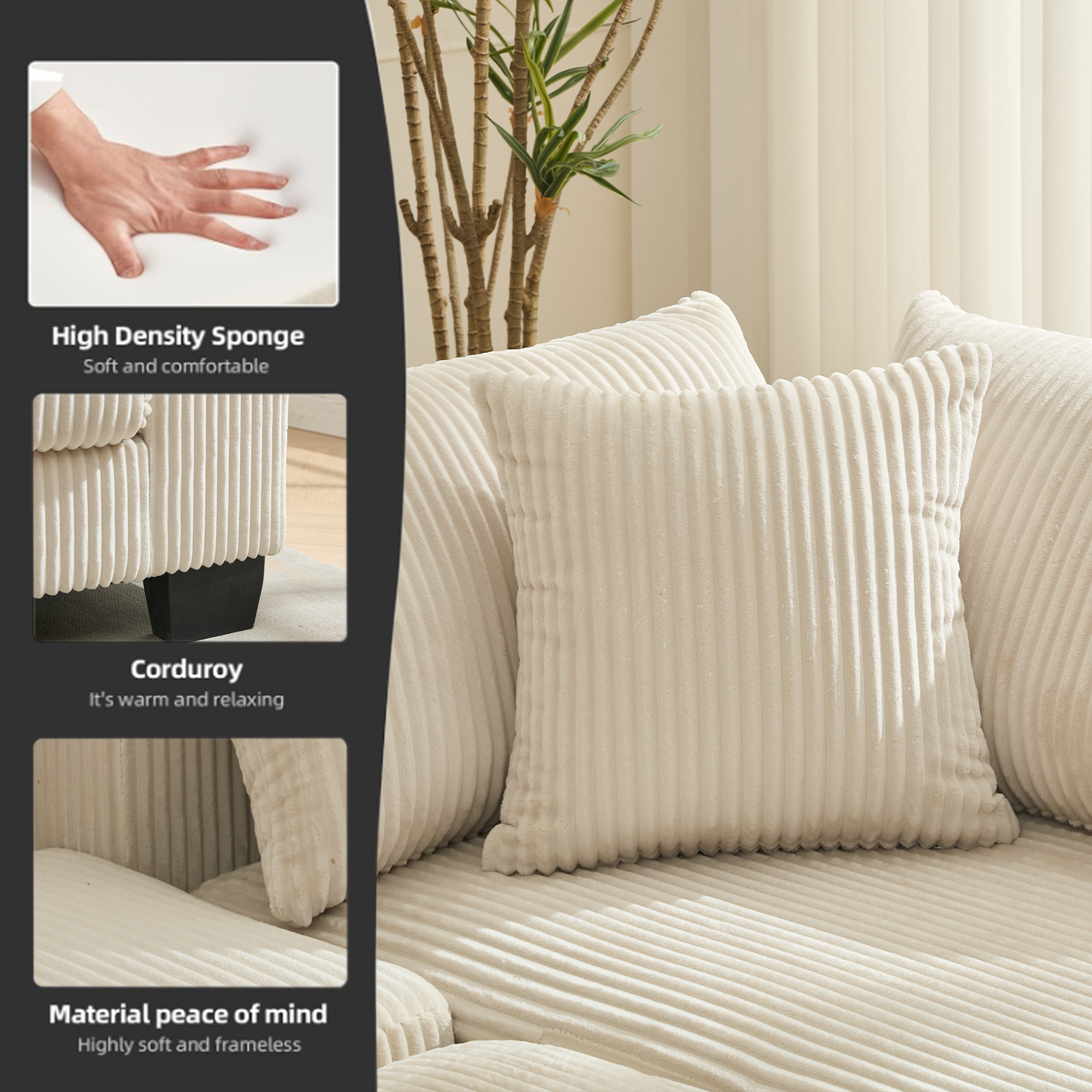 39F Inc. - Wholesale Sofa - 114" U-Shaped Sleeper Sofa with Pull-Out Bed & Chaise7