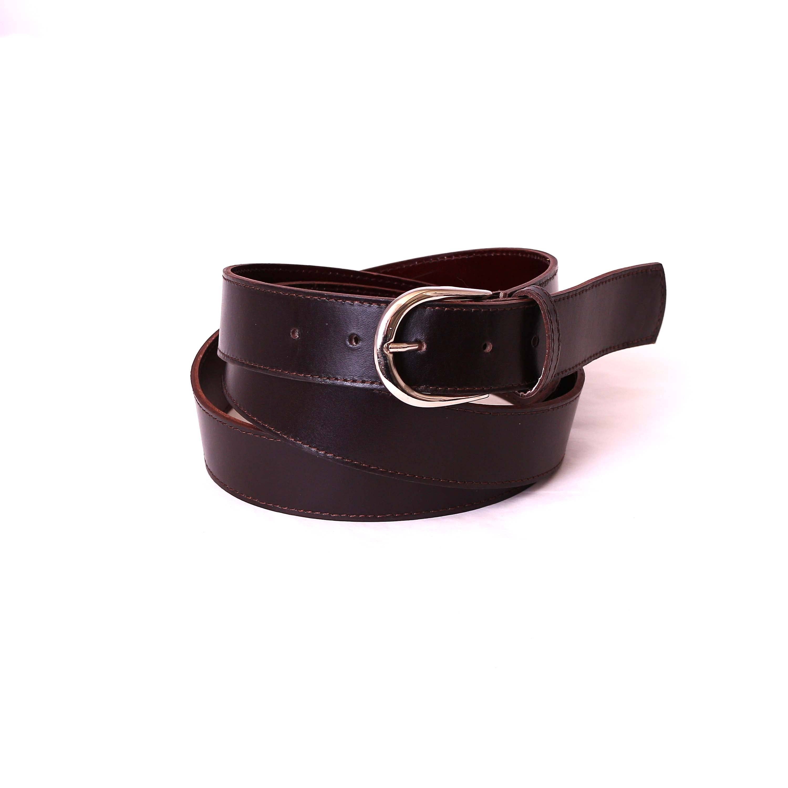 SARL FELINEA - Vente Ceinture – unisexe - Ceinture femme homme Cuir marron atelier maroquinerie 3 cm1