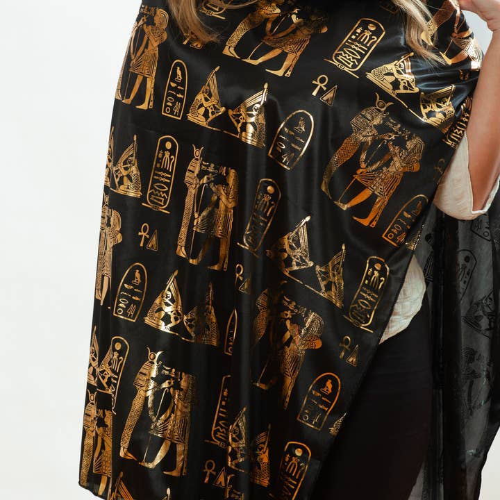 Discoveries, Inc. - Wholesale Scarf - Women's - Egyptian Pharaonic Scarf - Black/Gold