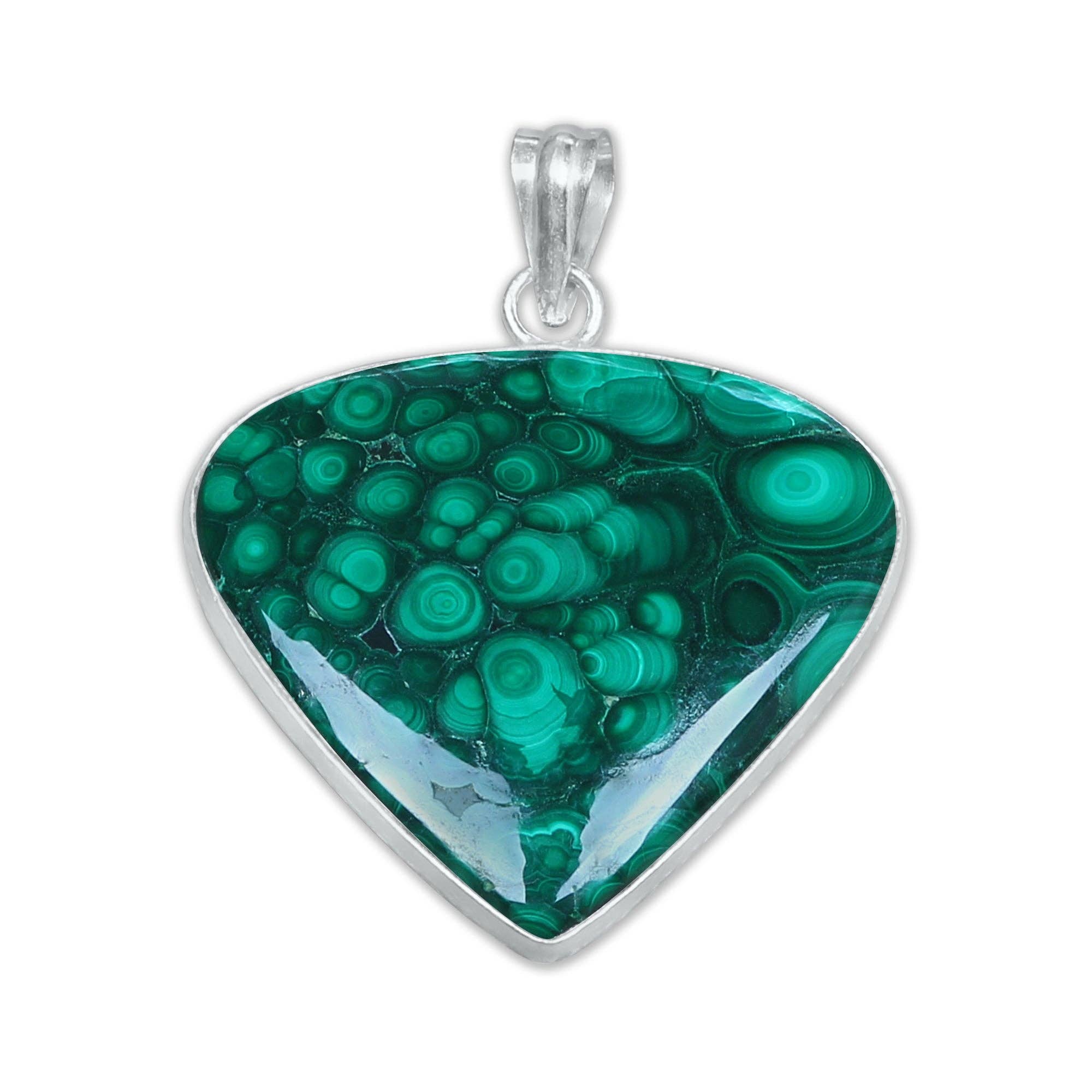 Handmade Jewels - Wholesale Individual Charm/Pendant - Malachite Minimalist Pendants -  Handmade, Silver-Plated, Wholesale5