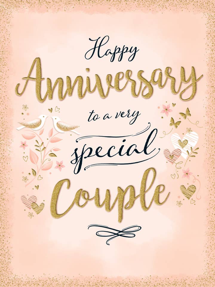 Jubileumkaart, Jouw Jubileum, Vogels Op Perzik voor wholesale door Piccadilly Greetings