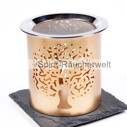Tree of Life metal røgelsesbrænder - guld for engroshandel hos Räucherwelt GmbH