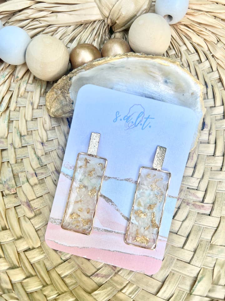 Melissa Crushed Oyster Earrings for wholesale by S.a.l.t. Handcrafted