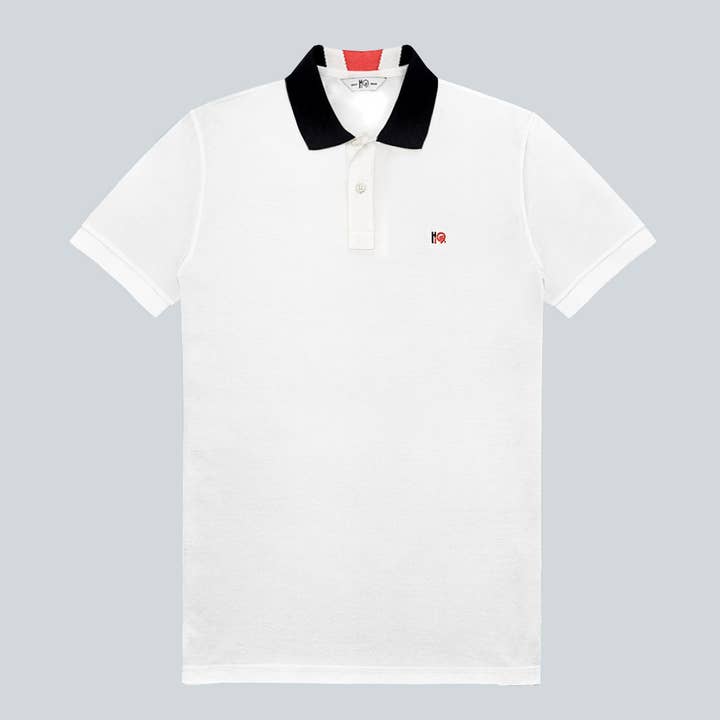 Rebirth U0102 4 H19 Polo com gola com intársia branca por atacado de H19