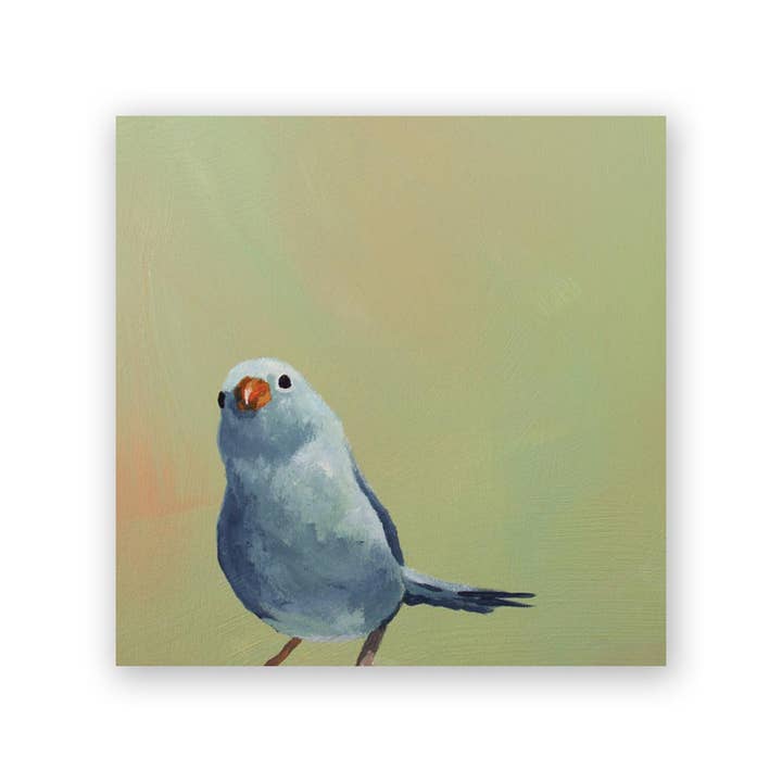 The Mincing Mockingbird – Engroshandel Kunsttryk – Blå fugl på grøn træ væg kunst indretning