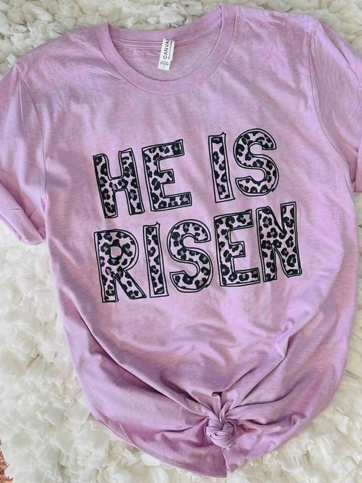 EASTER COLLECTION... HE IS RISEN (LEOPARD) for wholesale by Bling n' Sports Apparel, LLC