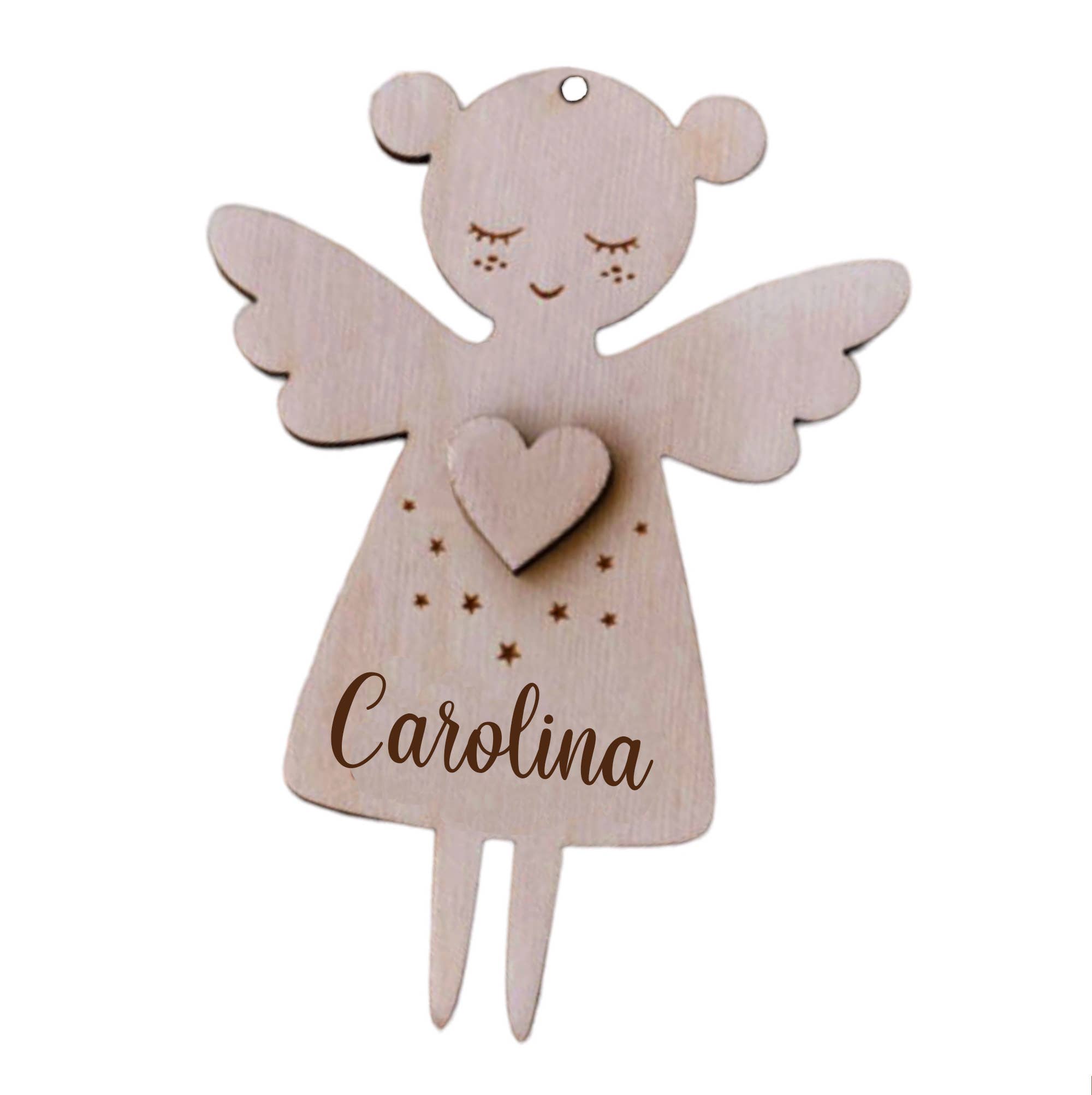 BeGenuine - Wholesale Ornament - Angel Wooden Ornament Personalized with Name Girl Keepsake 6