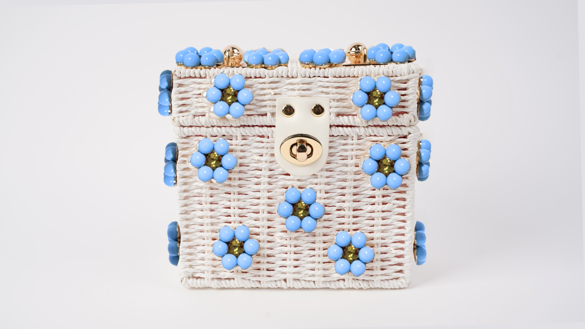 By Jenna Lee - Wholesale Top Handle Bag - Women's - Wicker Bucket Daisy Flower Purse9