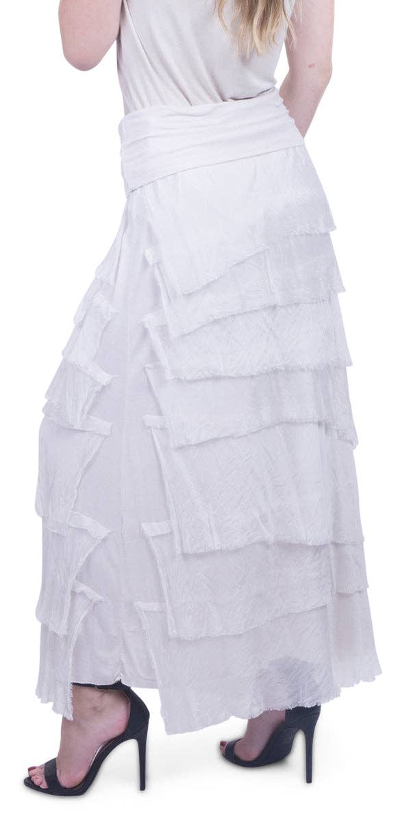 Gigi Moda - Vente Jupe – femme - Jupe volantée longue en soie57