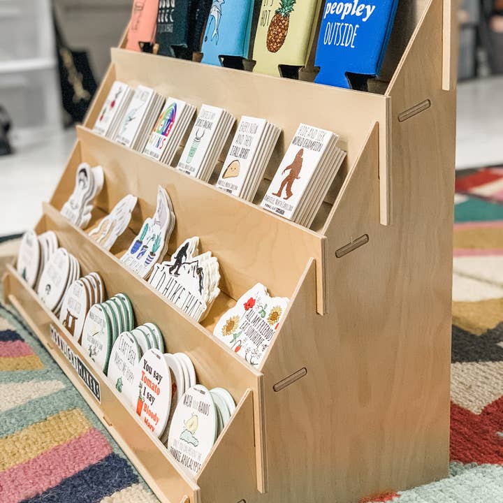 Moonlight Makers - Wholesale Retailer display stand/case - Four-Tiered Birch Display Rack