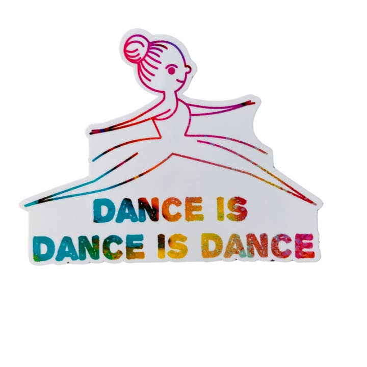Dance is Dance is Dance Tiny Ballerina Sticker, 3” x 2.3” for wholesale by Denali & Co.