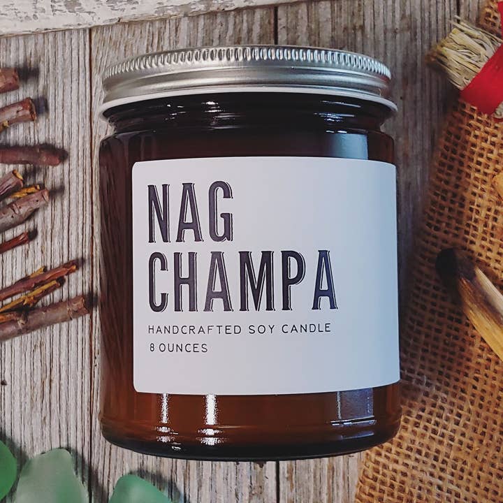 Nag Champa Vegan Sojaljus för wholesale av Earth & Anchor Soap Co.