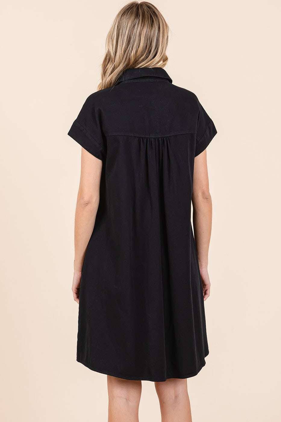 mittoshop – Engroshandel Kjole - Dame – TWILL KORTÆRMET MINIKJOLE MED KRAVE21