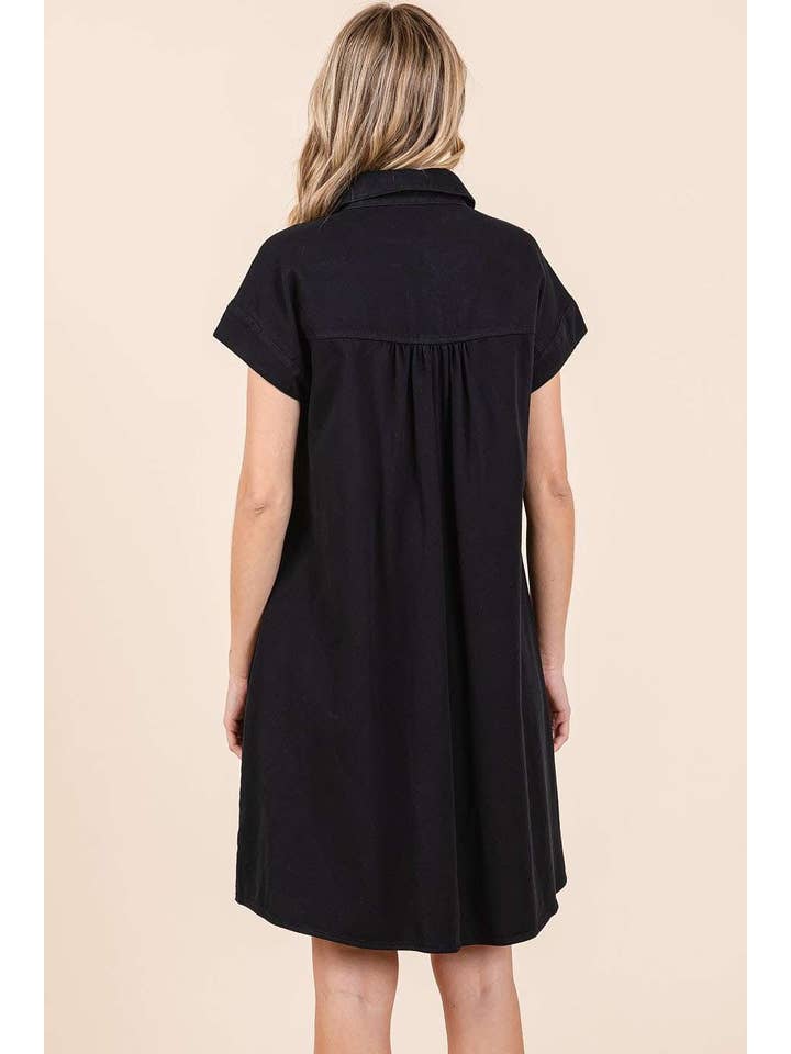 mittoshop – Engroshandel Kjole - Dame – TWILL KORTÆRMET MINIKJOLE MED KRAVE21