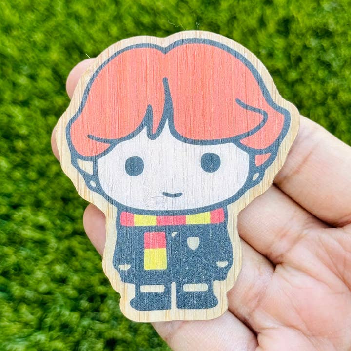Ronald Weasley Bamboo Wood Sticker, Made in Las Vegas for wholesale by AFK Design Co