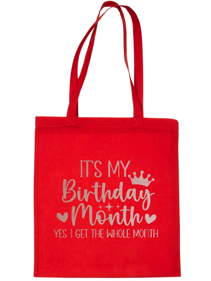 Bolsa de compras reutilizable para regalo de cumpleaños con estampado de oro rosa «It's My Birthday Month» para venta al por mayor de Print4U