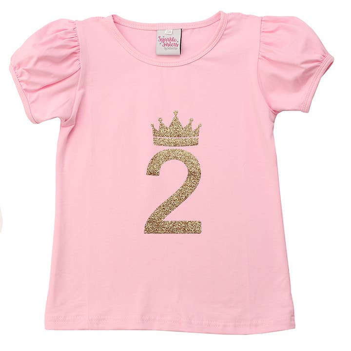 T-shirt à manches bouffantes #2 Crown pour la vente par Sparkle Sisters by Couture Clips