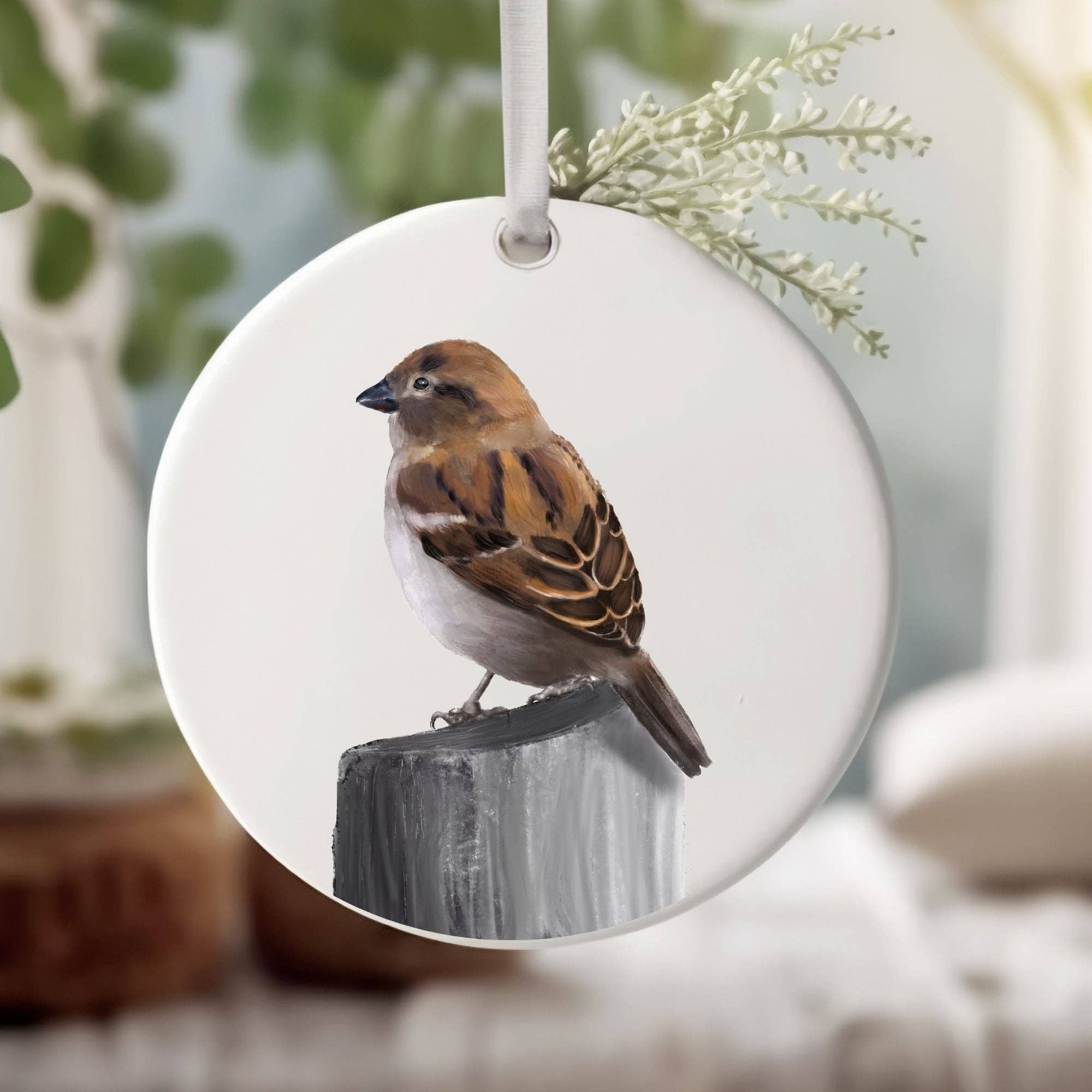 MerikaArt - Wholesale Ornament - Sparrow Ceramic Ornament1