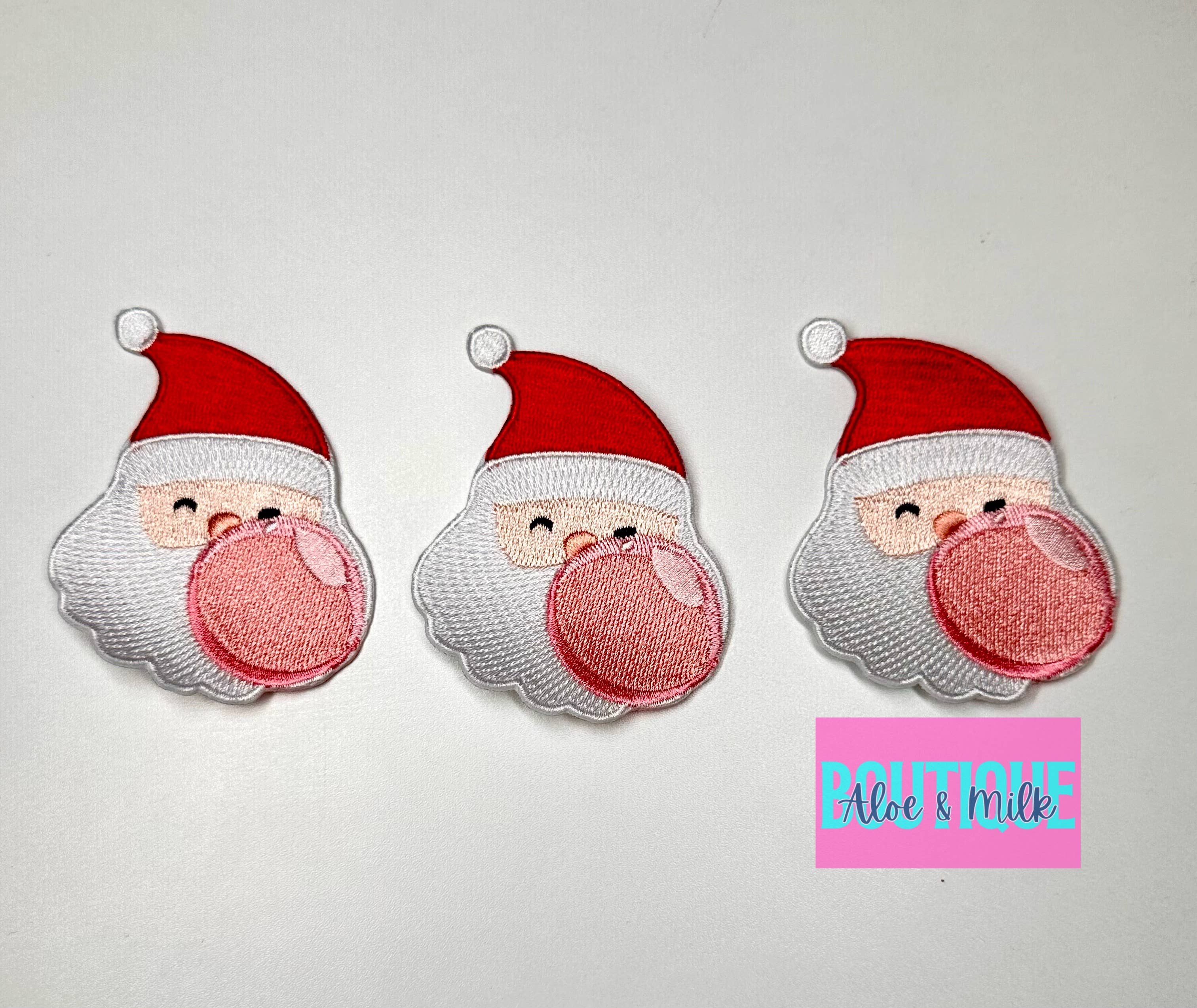 Aloe and Milk Boutique - Wholesale Patch - Christmas Santa Bubblegum, santa patches, christmas patches1