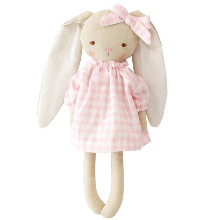 Alimrose - Wholesale Doll – Kids - Pixie Bunny 29cm Pink Gingham
