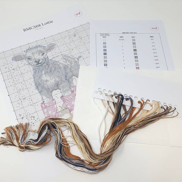 Creative World of Crafts - Vendita all'ingrosso Attrezzatura per ricamo/punto croce - Bree Merryn - Kit per punto croce Lottie l'agnello1