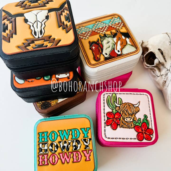 Boho Ranch Shop - Wholesale Jewelry Box/Organizer - Western Mini Jewelry Storage Travel Box