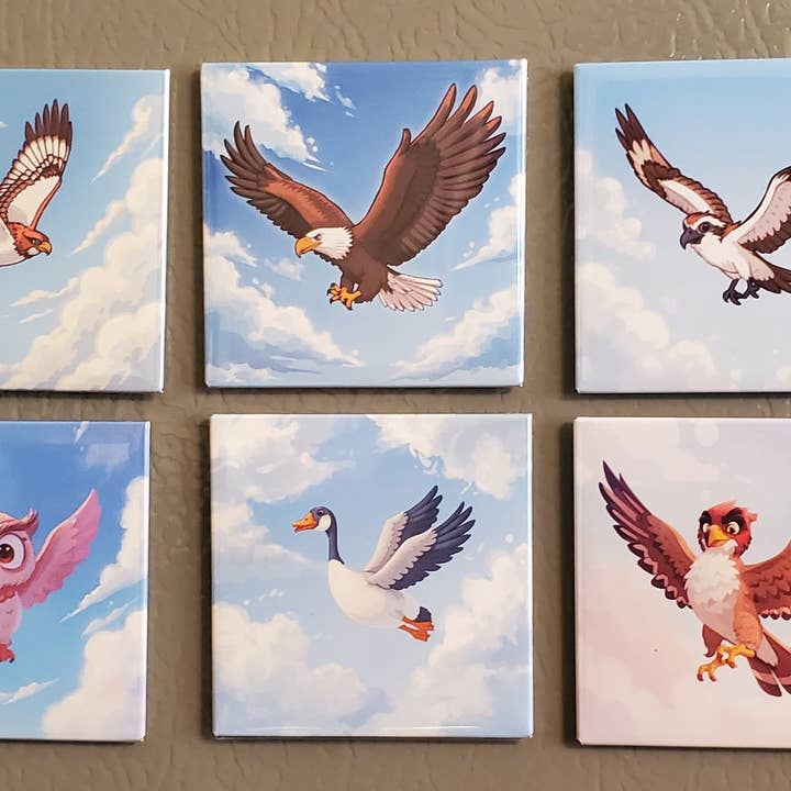 Ensemble d'aimants d'oiseaux de dessin animé en gros pour la vente par Scene It Treasures