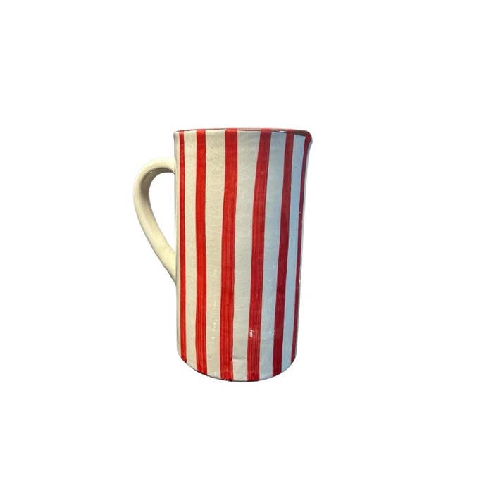 High crafty - Wholesale Carafe - Handmade White Ceramic Carafe with Pink Stripes – Moroccan Z